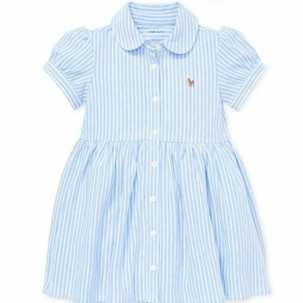 Ralph Lauren Baby Girls Striped Knit Oxford Dress Sz 6M